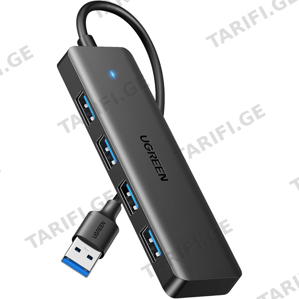 USB ჰაბი UGREEN CM219 (25851), 4xUSB 3.0, USB Hub, Black