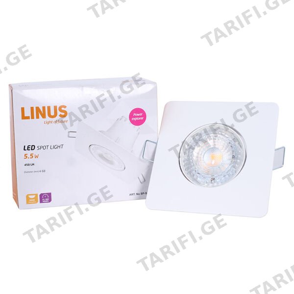 LED პანელური სანათი ოთხკუთხედი 5.5W 3000K Spot Light SP-S 5530 LINUS