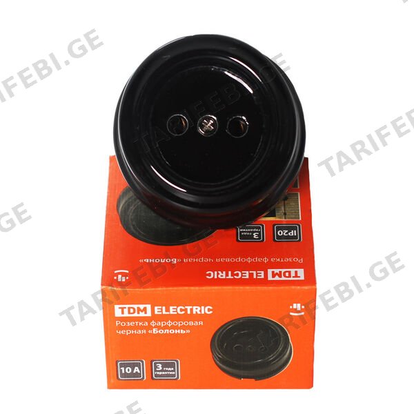როზეტი ფაიფურის შავი TDM SQ1820-0005