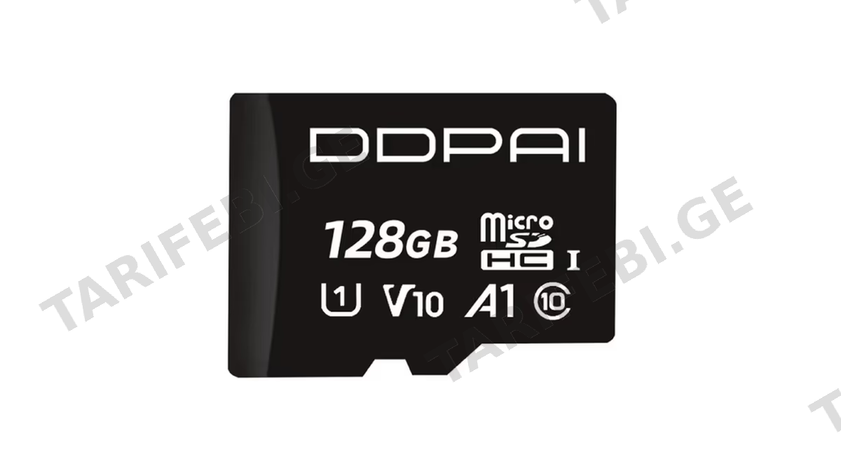 მეხსიერების ბარათი DDPAI 128GB, microSD, UHS-I C10, Black