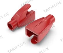 VENTION IODR0-100 RJ45 Strain Relief Boots Red PVC Type 100 Pack ქსელის კაბელის დამცავი