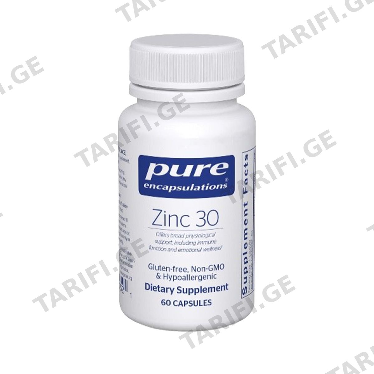 თუთია 30 60 კაფსულა ფიური - Pure