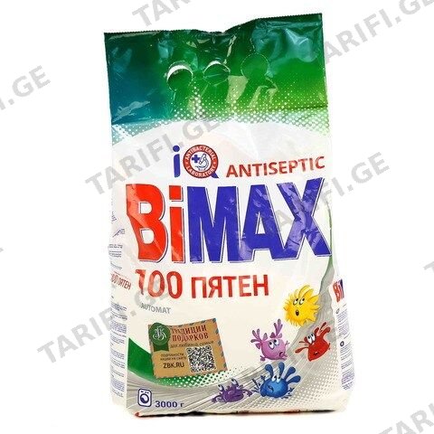 ბიმაქს სარეცხი ფხვნილი 100 ლაქა 3 კგ