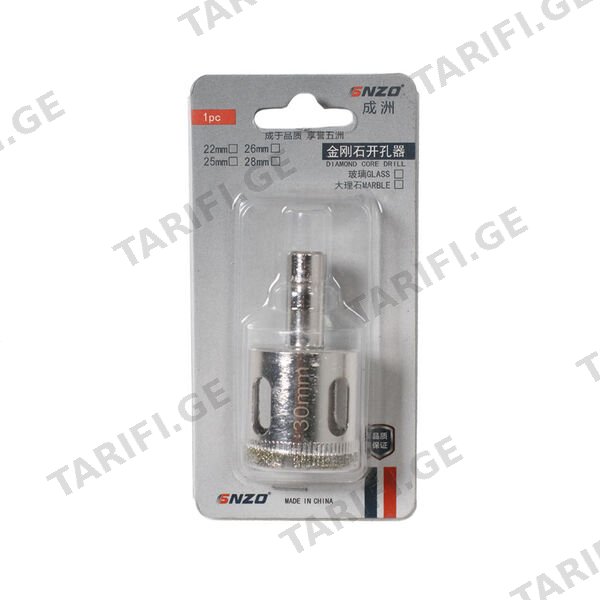 ბეტონის სახვრეტი ალმასი Ø30 GLASS TAPPER (1*125)