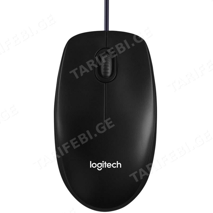 LOGITECH B100 Corded Mouse - BLACK - USB - B2B