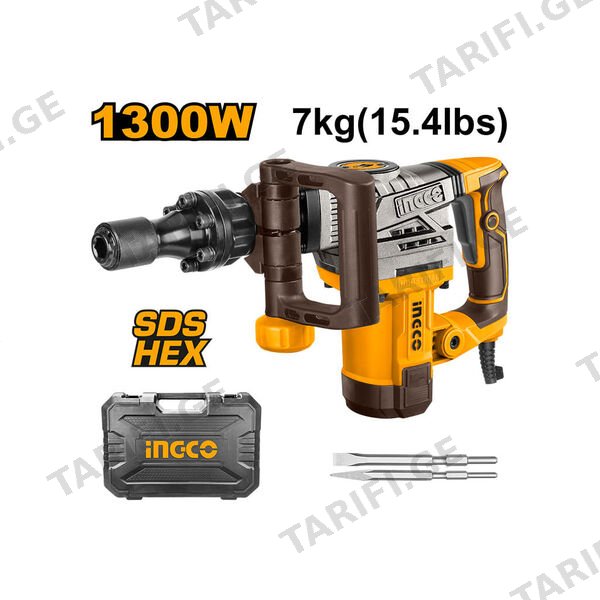 ელექტრო პნევმატური პერფორატორი 1300W SDS-HEX PDB130018 INGCO