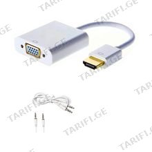 Kingda HDMI to VGA adaptor გადამყვანი ადაპტერი + AUX