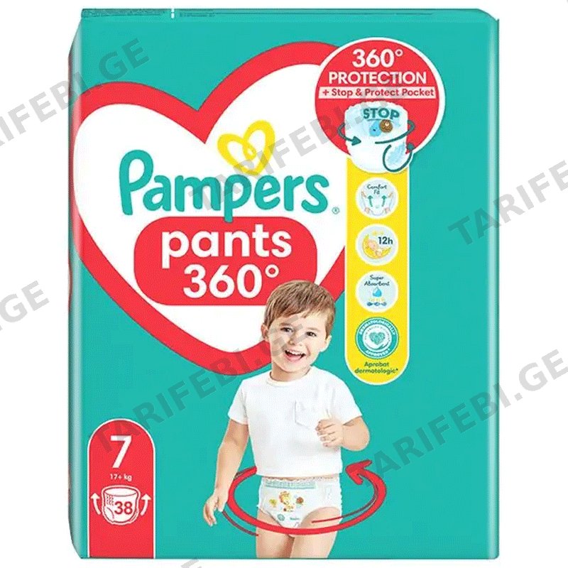 პამპერსის ბავშვის ტრუსი საფენი PAMPERS S7 3X38 JP