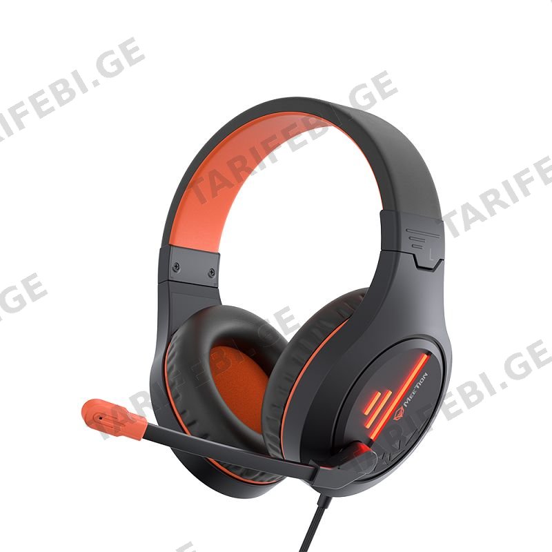 ყურსასმენი MeeTion HP021 3.5mm*2+USB Wired Gaming Headset Black+Orang