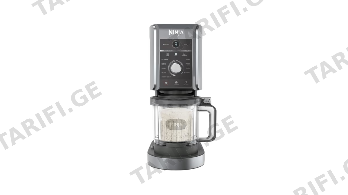 ნაყინის აპარატი Ninja NC502EU CREAMi Deluxe, 800W, 0.7, Ice Cream And Frozen Dessert Maker, Black/Silver