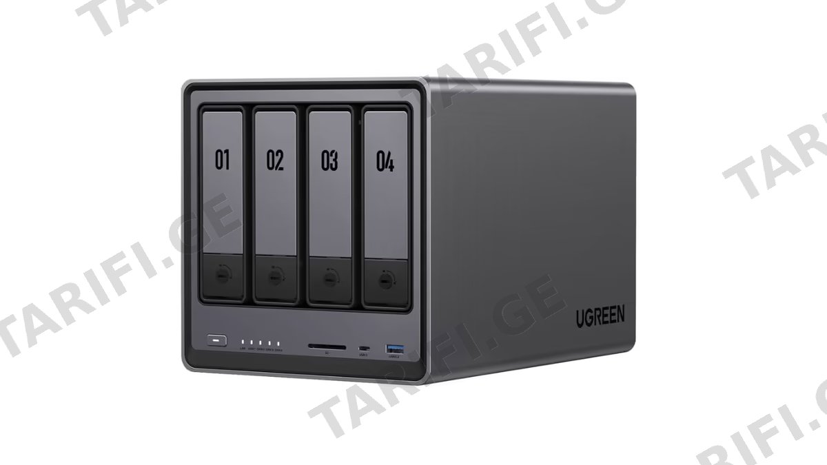 Storage system UGREEN NASync DXP4800 (25372B), Intel N100, 8GB, Diskless, RJ45, USB, Type-C, HDMI, Space Gray