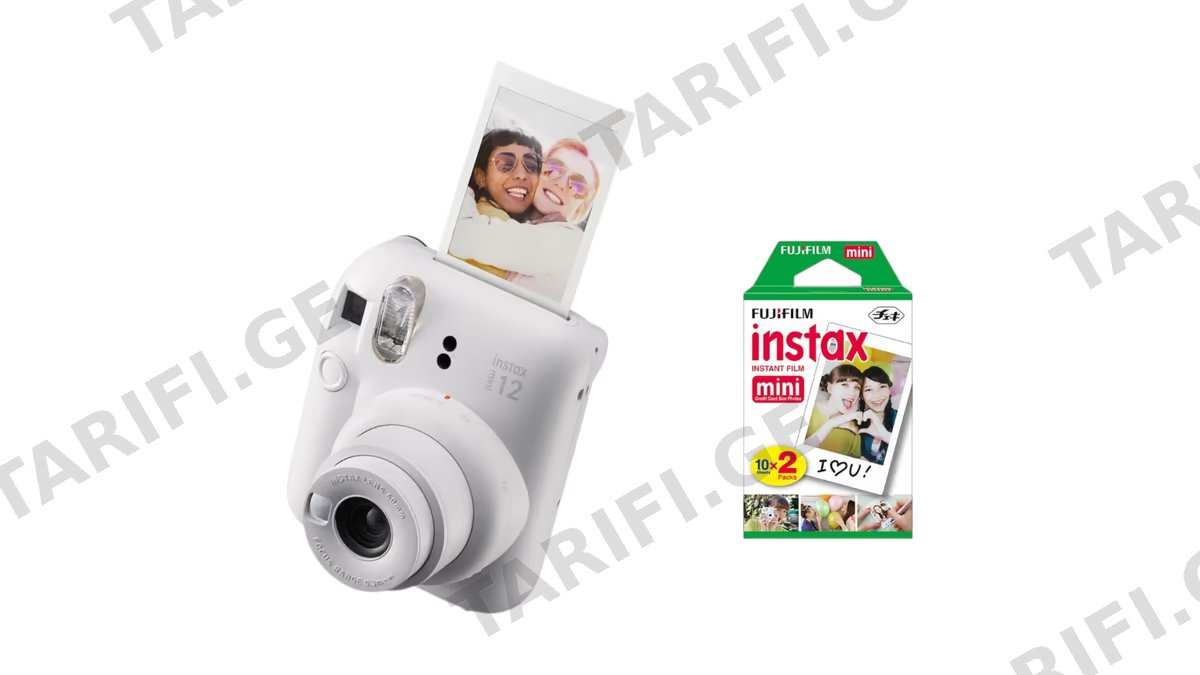 Instax Mini 12 Clay White + Instax Mini Film 10x2