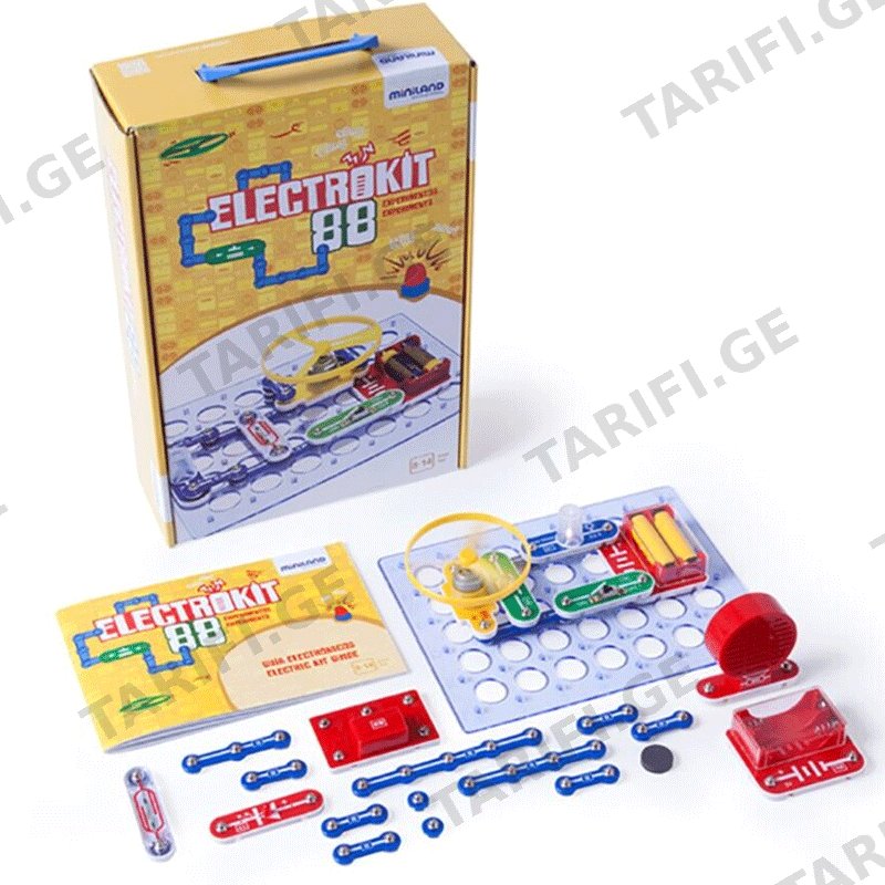 სათამაშო ექსპერიმენტების ნაკრები MINILAND ELECTROKIT 88 EXPERIMENTS
