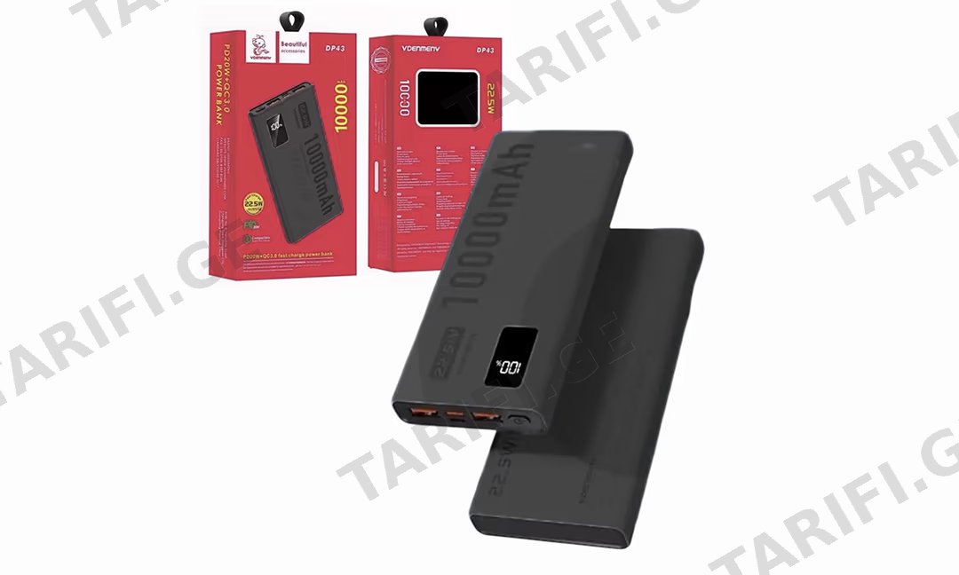 Denmen DP43 Power Bank 10 000mAh შავი