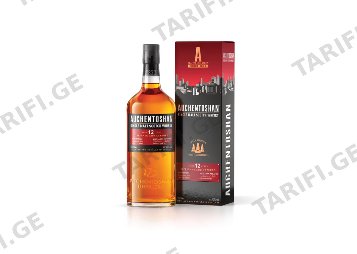 შოტლანდიური ვისკი Auchentoshan, 12 წლიანი - 0.7L