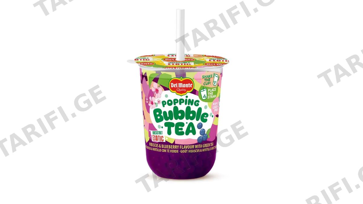 დელ მონტე - BUBBLE TEA ჰიბისკუსისა და მოცვის არომატით 330 მლ