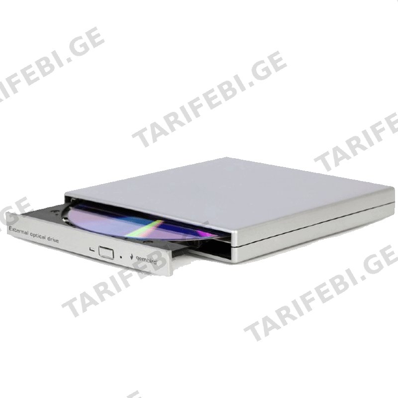 ოპტიკური დისკწამყვანი GEMBIRD DVD-USB-02-SV EXTERNAL USB DVD DRIVE SILVER