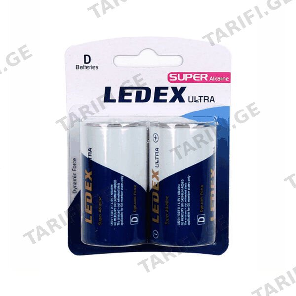 ელემენტი D Super Alkaline 2PC Blister Ledex