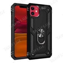iPhone 11 Sofia Ring Case სილიკონის ქეისი ბეჭდით - შავი