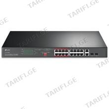 TP-Link TL-SL1218MP 16-Port+ 2-Port Gigabit Rackmount Switch სვიჩი