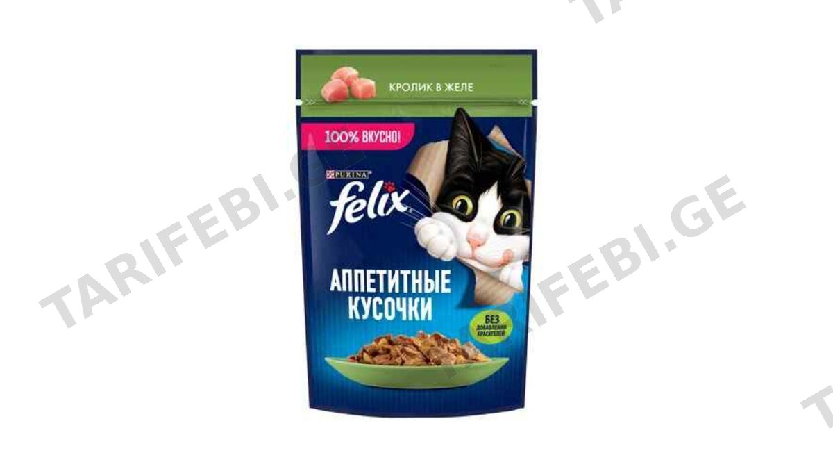"ფელიქს"- კატა ჟელე კურდღ.ხორც26x75გ