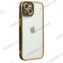 iPhone 14 Liva lense Case სილიკონის ქეისი - შავი