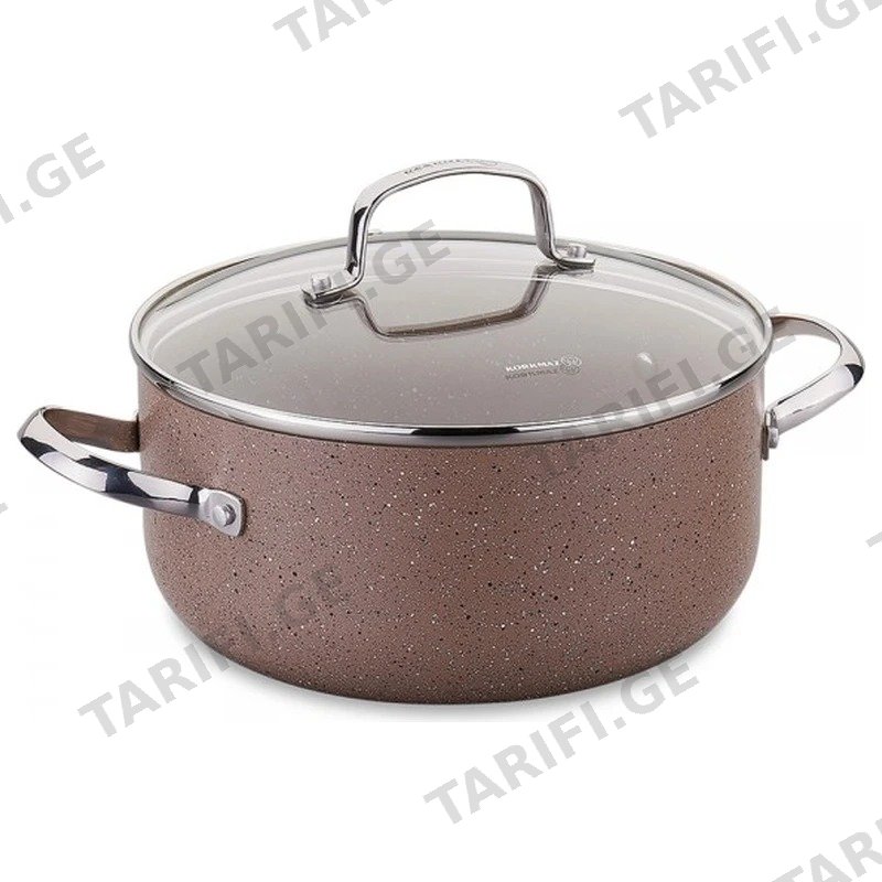 ქვაბი ვოლკანიტის დაფარვით KORKMAZ A2905 BROWNI 5.8 ლ 26 სმ