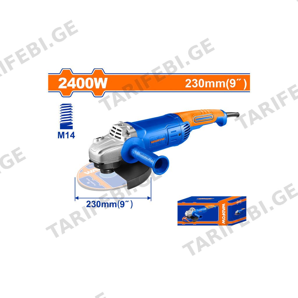 ელექტრო კუთხსახეხი 2400W-230 მმ (WAG852401) WADFOW