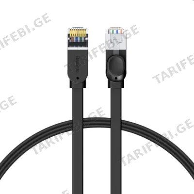 ქსელის კაბელი (ჯეკი) BASEUS HIGH SPEED SIX TYPES OF RJ45 GIGABIT NETWORK CABLE 3M PCWL-C01 BLACK