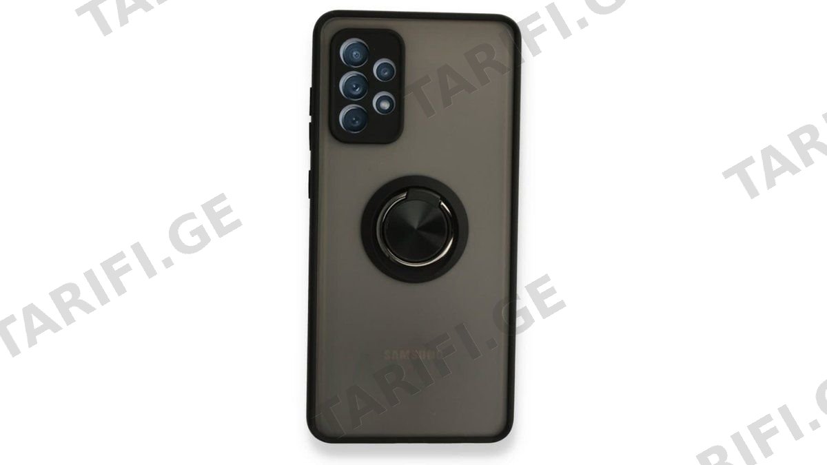 Samsung Galaxy A52 / Galaxy A52S Montreal Ring სილიკონის ქეისი ბეჭდით - შავი