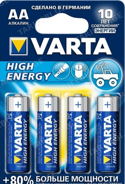 ელემენტი VARTA Alkaline High Energy AA 1.5 V 4 ც