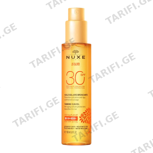 ნუქსი - SUN მზისგან დამცავი SPF30 სახე/ტანის ზეთი 150მლ