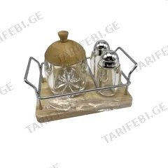 სამარილე-საპილპილე ხის სადგამით MG-2007