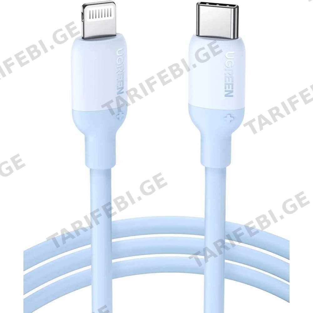 USB კაბელი UGREEN US387 (20313), MFi, Type-C To Lightning, 1m, Navy blue