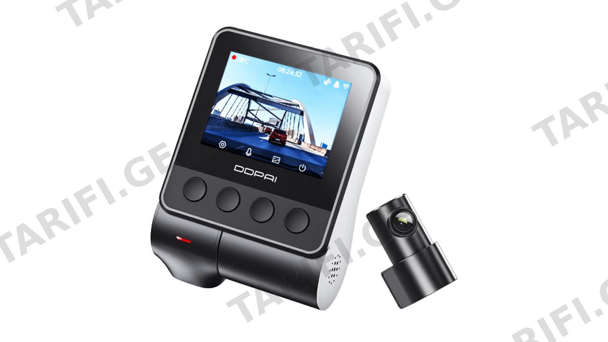 მანქანის ვიდეო რეგისტრატორი DDPAI Z40 GPS DUAL, 140°, WIFI, GPS, Front and Rear Cam, Car Video Recorder, Black