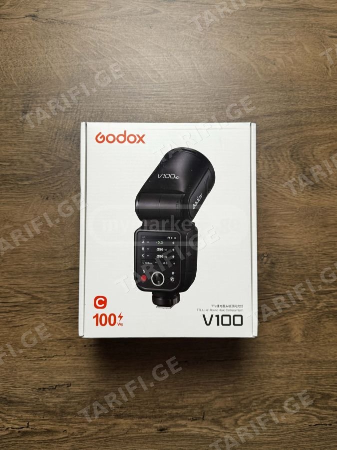 GODOX V100 C ფლეშ განათება ქენონის კამერებისთვის