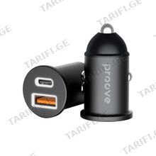Car Charger Proove Tiny Power 30W (Type-C + USB) black