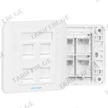 VENTION IFFW0 4-Port Keystone Jack Wall Plate White ქსელის კაბელი