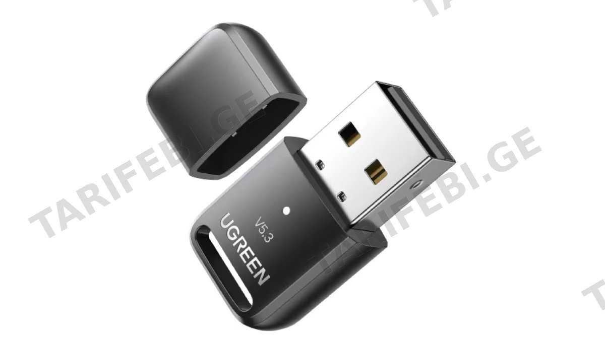Bluetooth ადაპტერი UGREEN CM591 (90225), USB Bluetooth 5.3 Adapter, Black