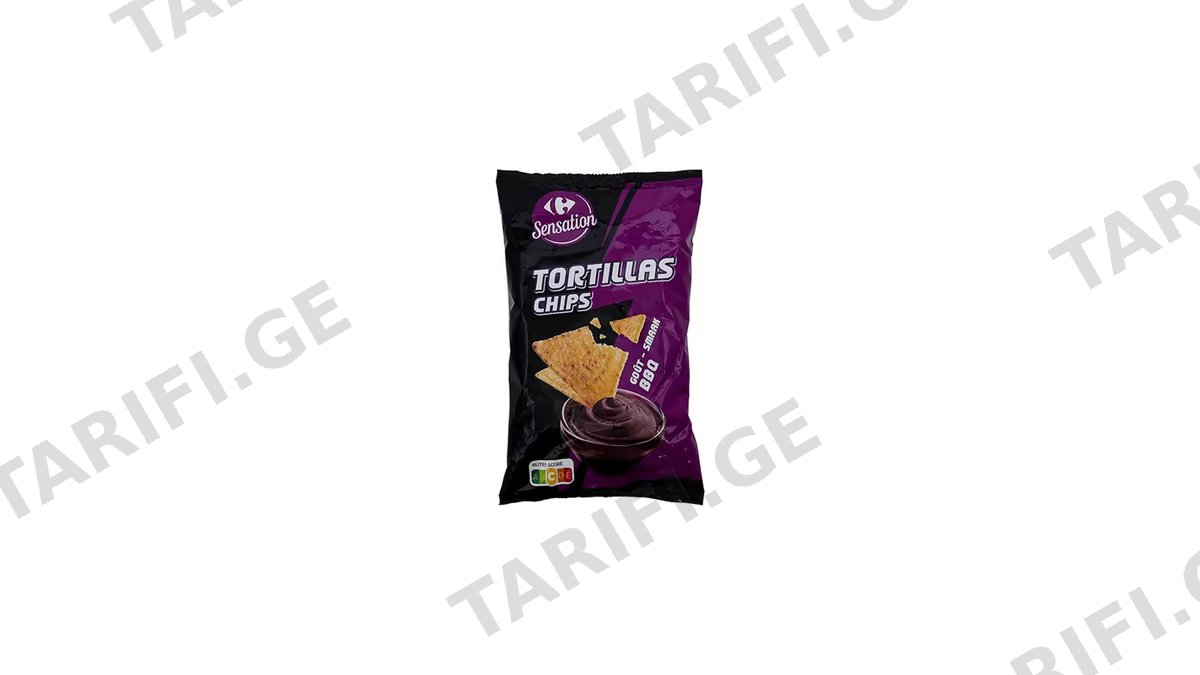 Carrefour ტორტილას ჩიფსი მექსიკური BBQ 150გრ
