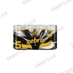 ტუალეტის ქაღალდი Zebra Deluxe 5 ფენა 8 ც