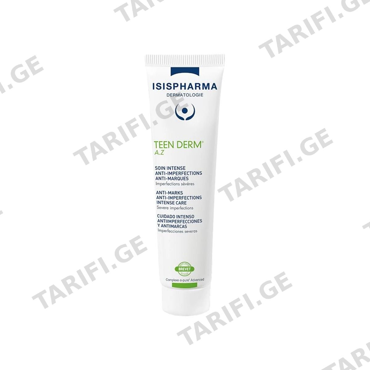 აკნეს სამკურნალო კრემი Teen Derm AZ 15% 30 მლ 0942 ისის ფარმა - ISIS PHARMA