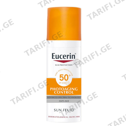 ეუცერინი - SUN Photoaging Control სახის მზისგან დამცავი SPF 50 ფლუიდი ნაოჭსაწინააღმდეგო 50მლ 5884