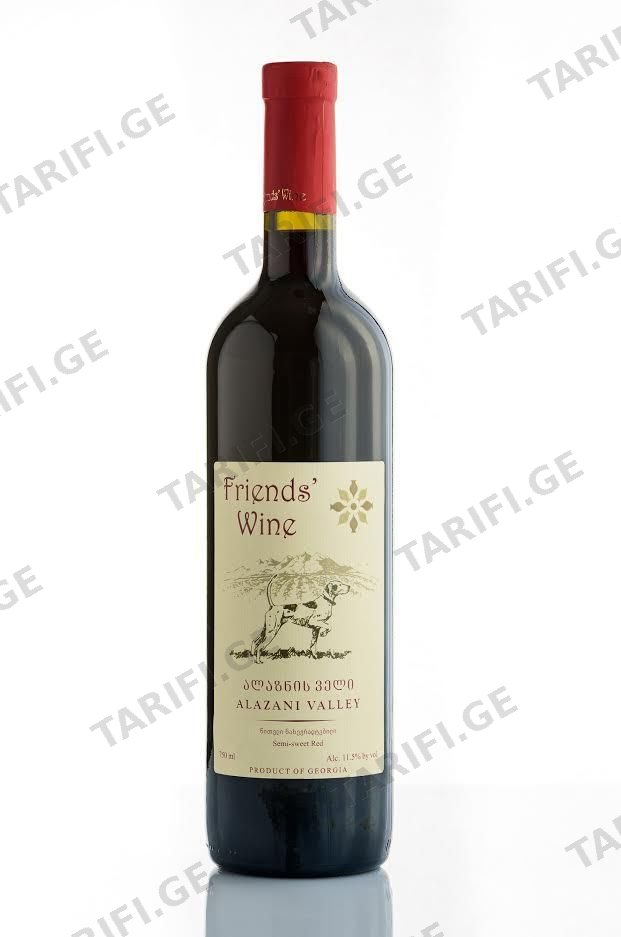ღვინო ალაზნის ველი წითელი ნახ.ტკბილი/ friends wine/ 750მლ