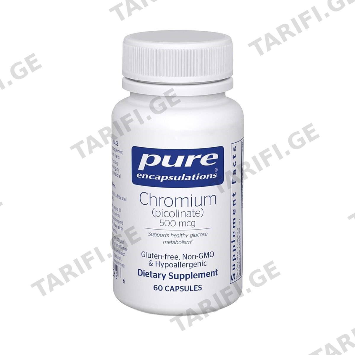 ქრომის პიკოლინატი 500მკგ 60 კაფსულა ფიური - Pure