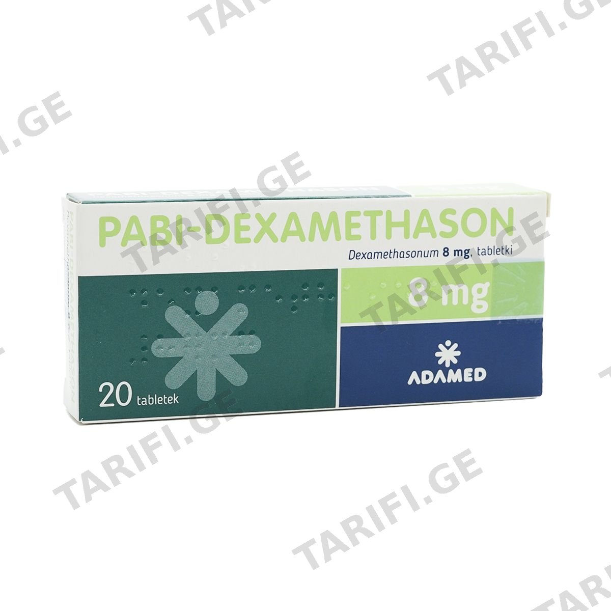 დექსამეტაზონი-პაბი - Pabi-Dexamethasone 8მგ 20 ტაბლეტი