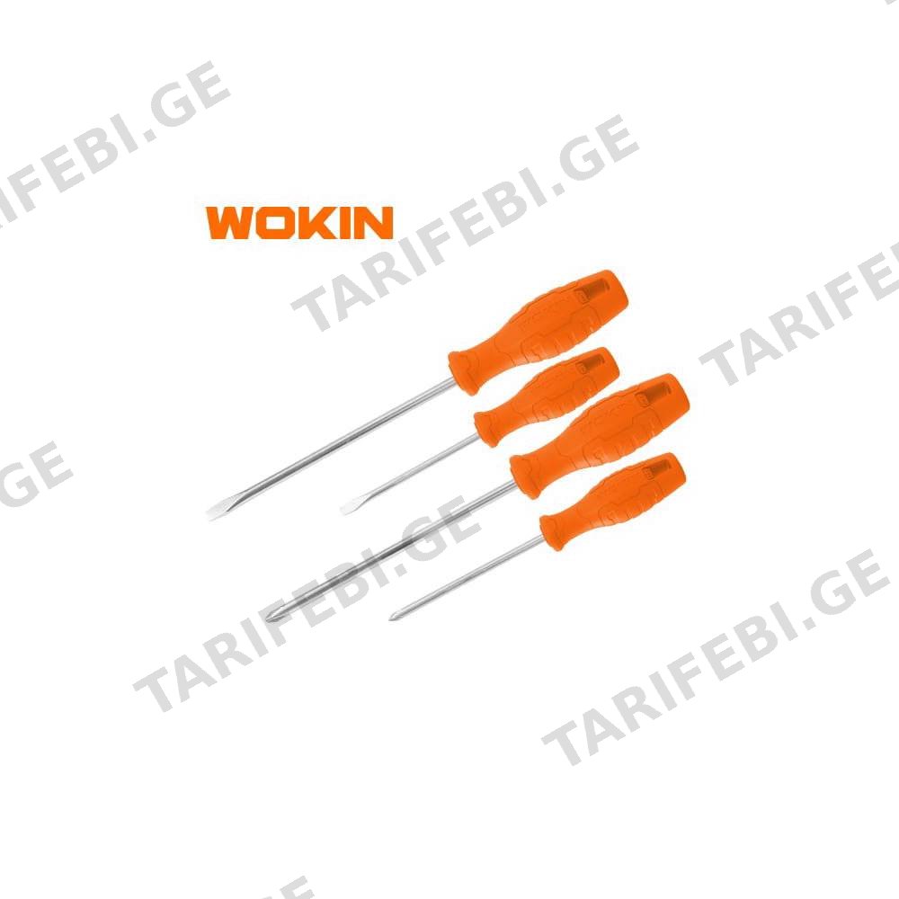 სახრახნისის ნაკრები Wokin 202604, 4Pcs Tool Set, SCREWDRIVERS SET Orange
