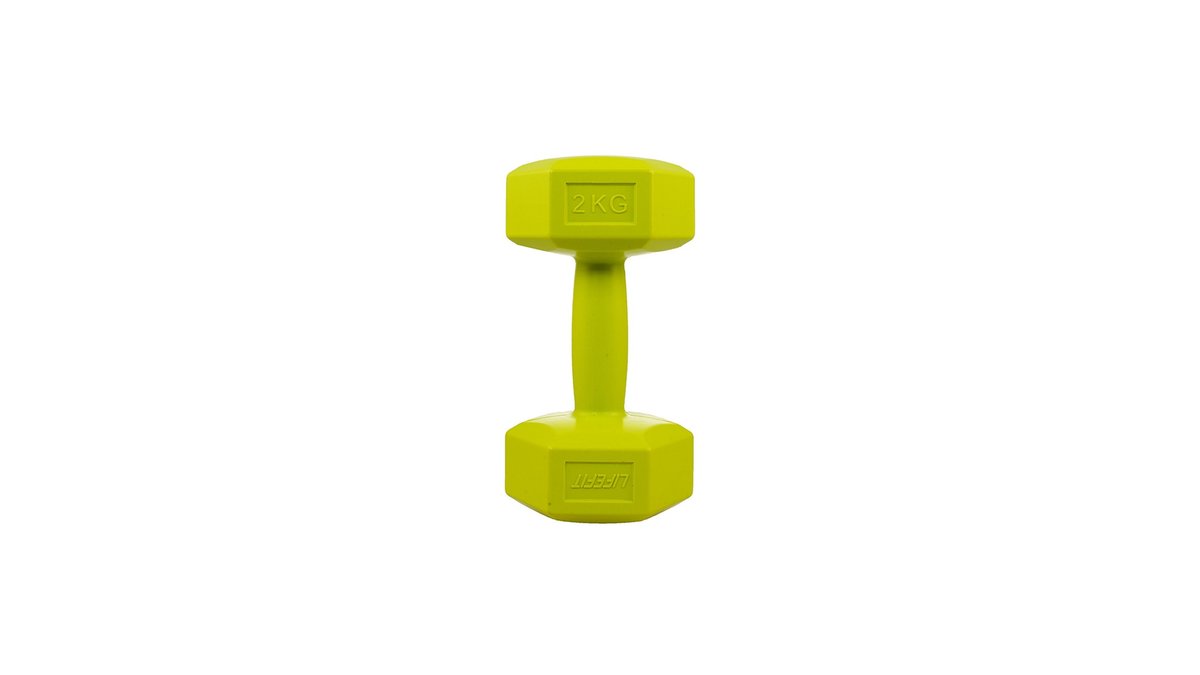 "LifeFit"- ჰანტელები 2კგ Vinyl Dumbbell LIFEFIT 2 kg, 1 pc (green)