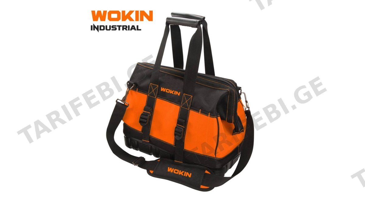 ხელსაწყოების ჩანთა Wokin 906216, 16″ Tools Bag, Black/Orange