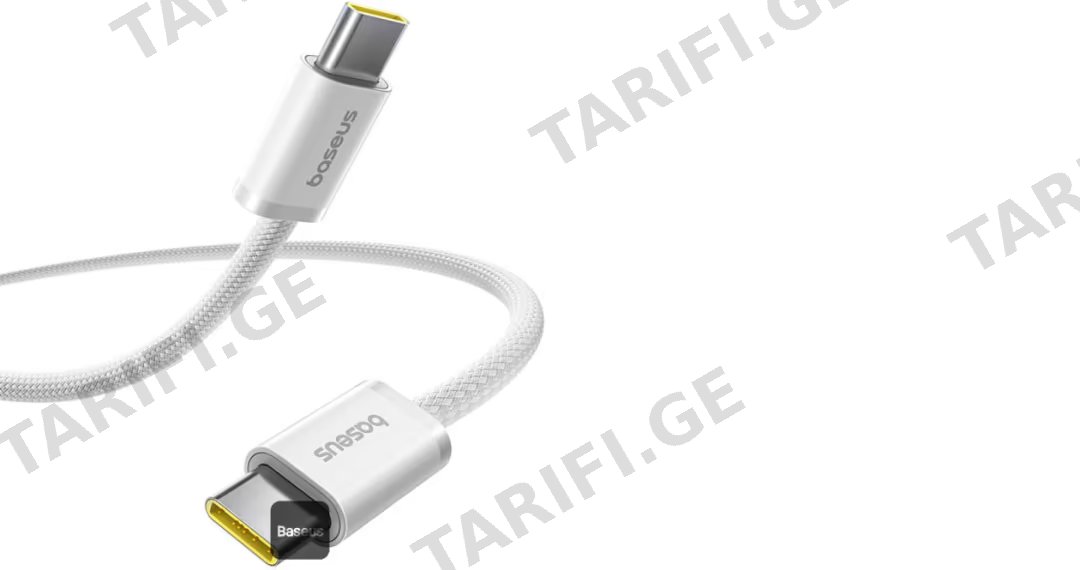 Baseus Dynamic 4 Fast Charging Data Cable USB-C to USB-C 100W 1m Moon White P10381400211-00